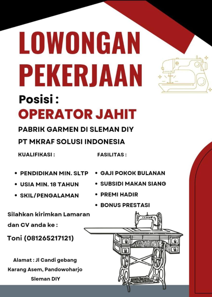 Lowongan Kerja Garmen PT. MKRAF Solusi Indonesia